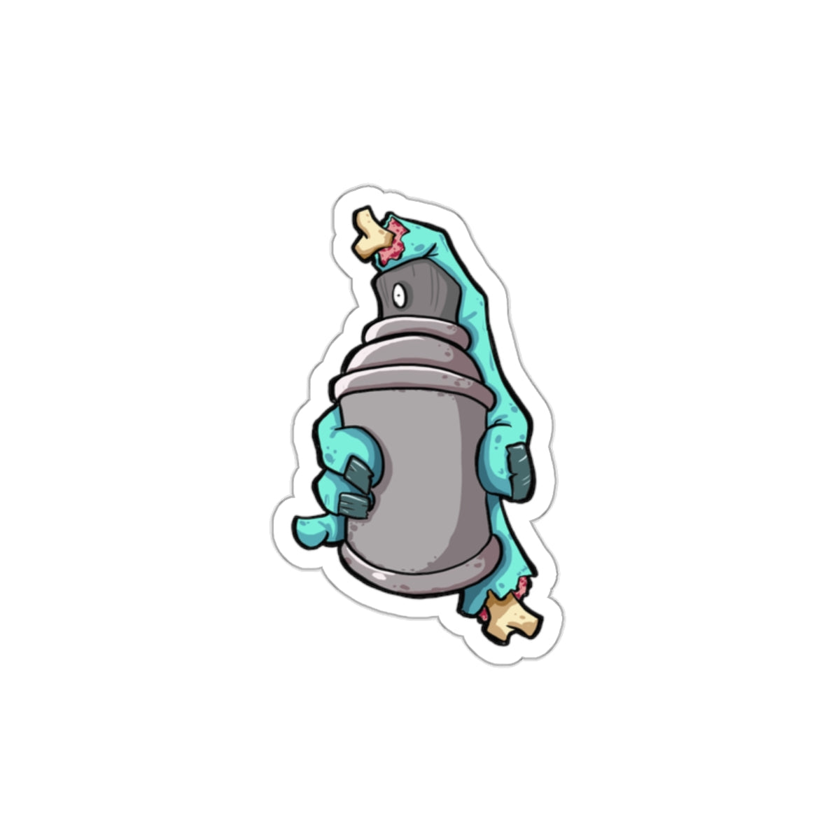 Spray Can Zombie Die cut Sticker