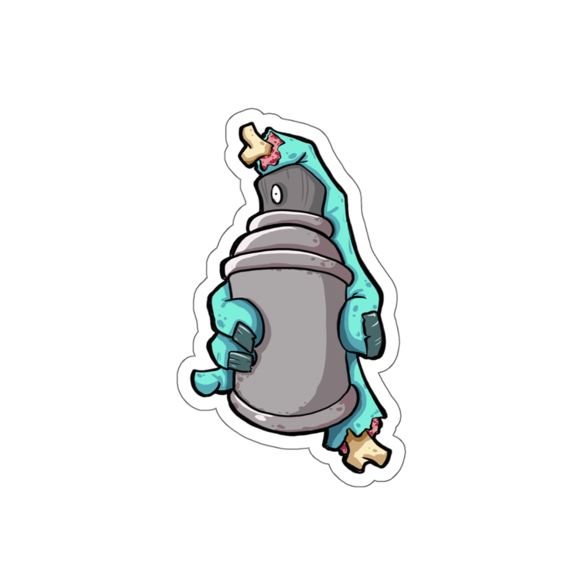 Spray Can Zombie Die cut Sticker
