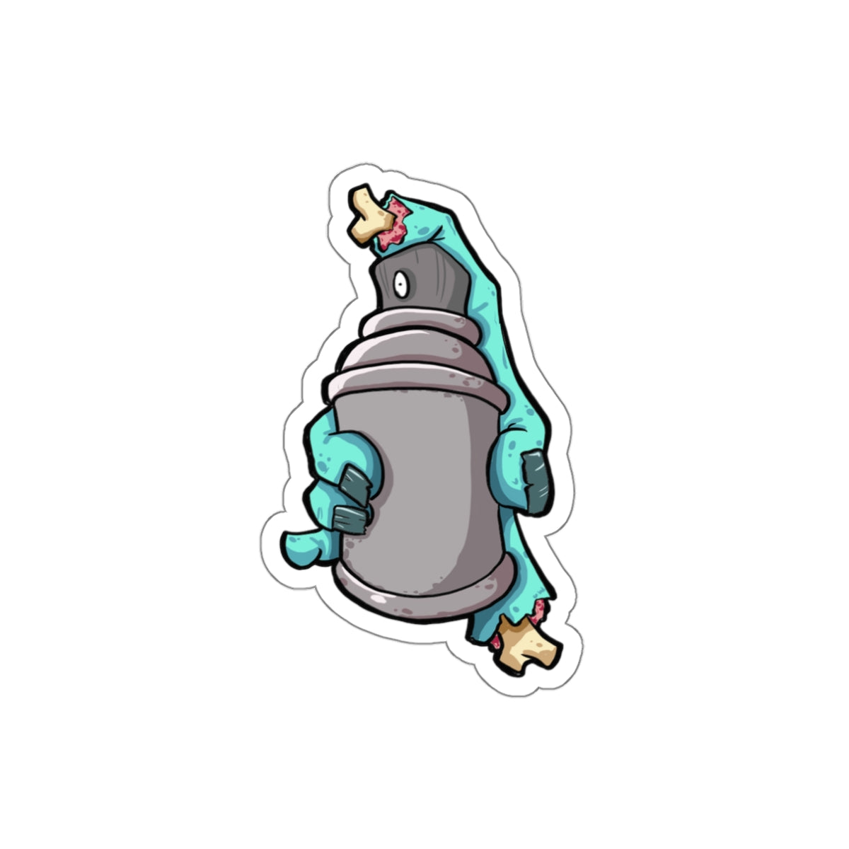 Spray Can Zombie Die cut Sticker