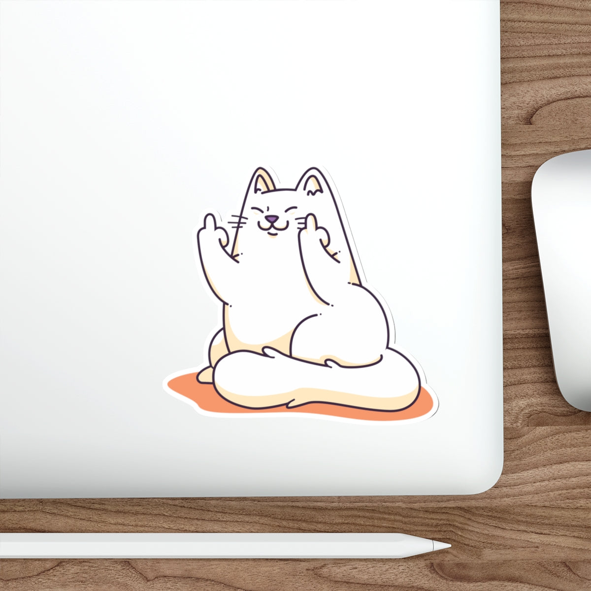Middle Finger Cat  Die cut Sticker