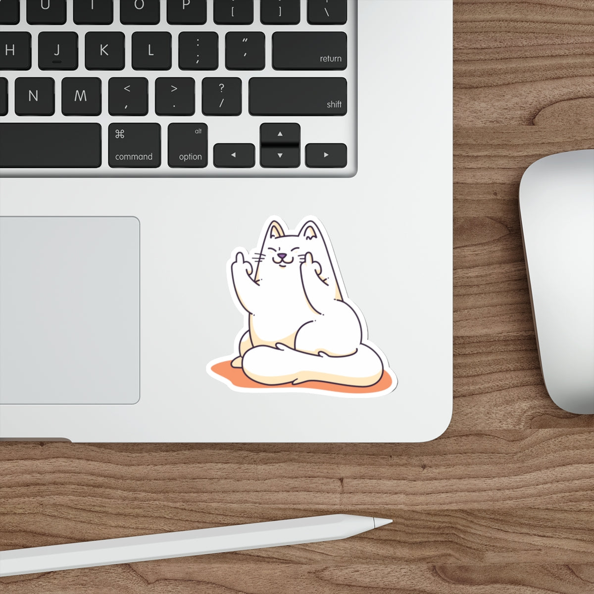 Middle Finger Cat  Die cut Sticker