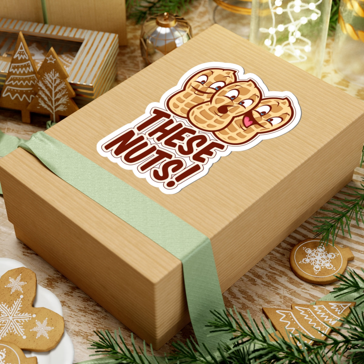 These Nuts! Die cut sticker