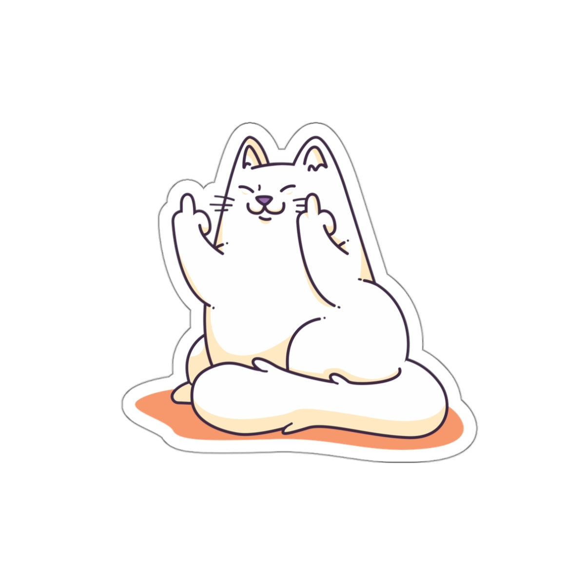 Middle Finger Cat  Die cut Sticker