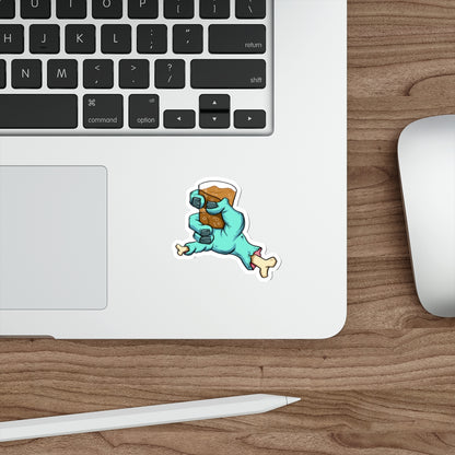 Zombie Hand Holding Beer Die-Cut Sticker