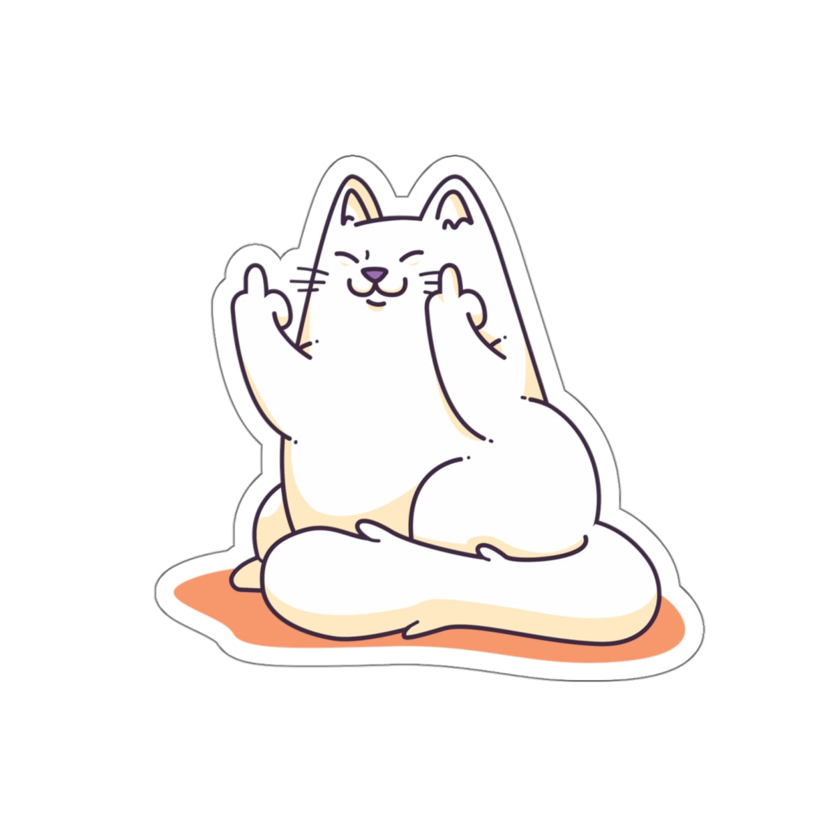 Middle Finger Cat  Die cut Sticker