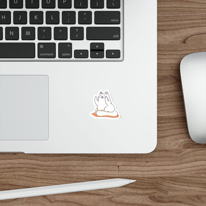 Middle Finger Cat  Die cut Sticker