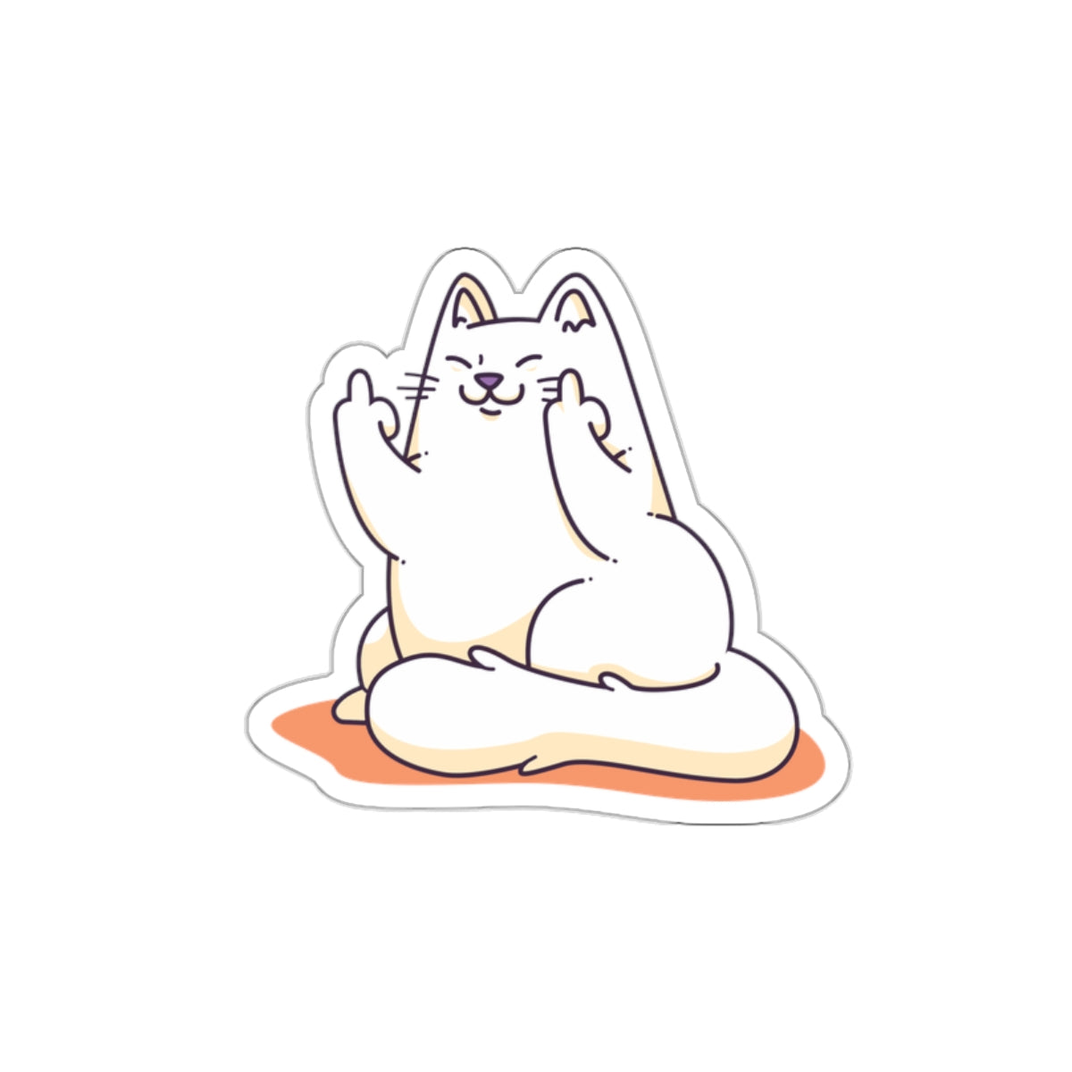 Middle Finger Cat  Die cut Sticker