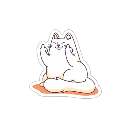 Middle Finger Cat  Die cut Sticker