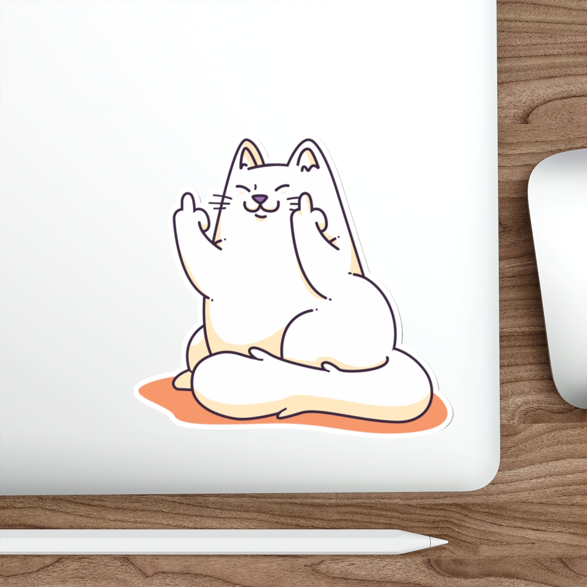 Middle Finger Cat  Die cut Sticker
