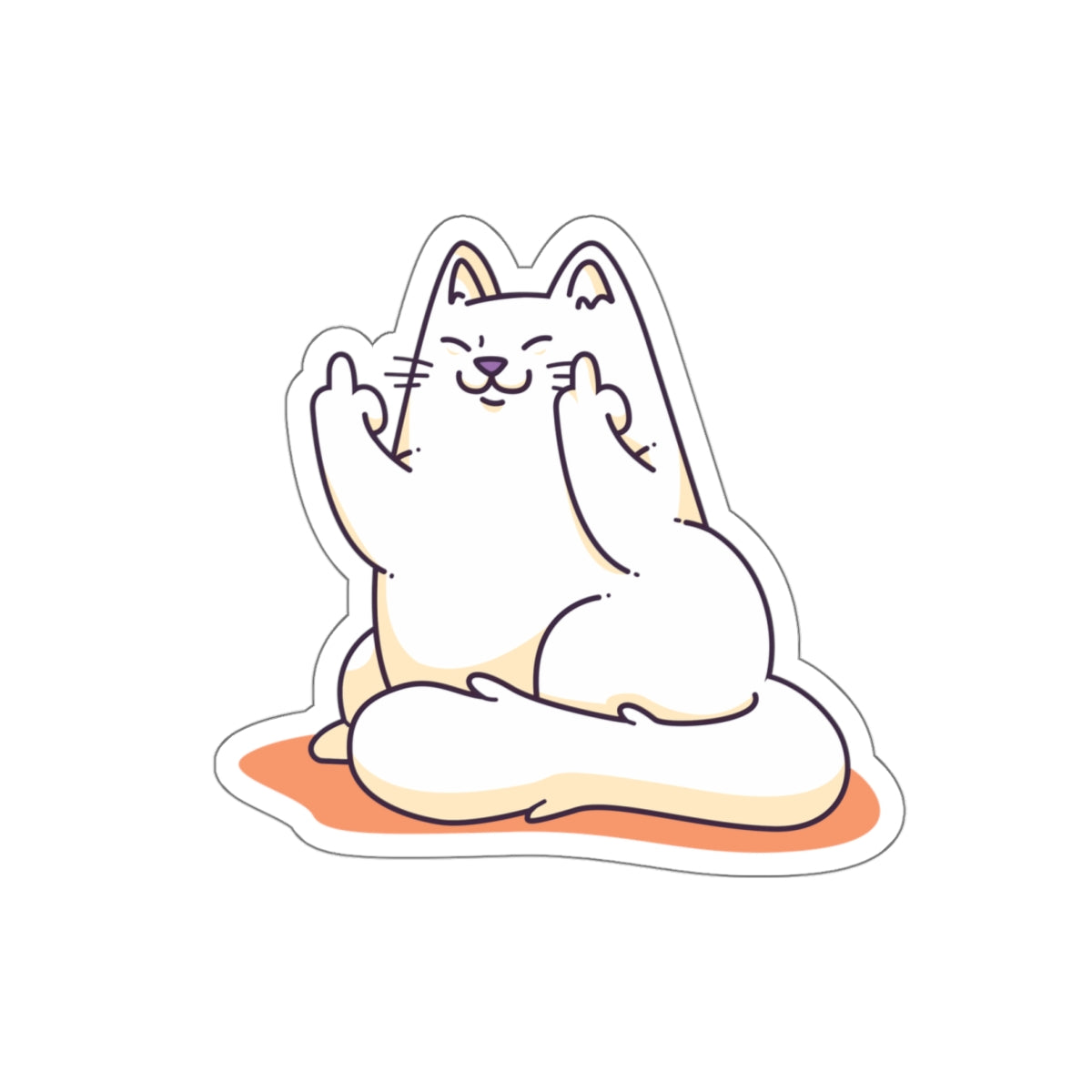 Middle Finger Cat  Die cut Sticker