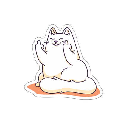 Middle Finger Cat  Die cut Sticker